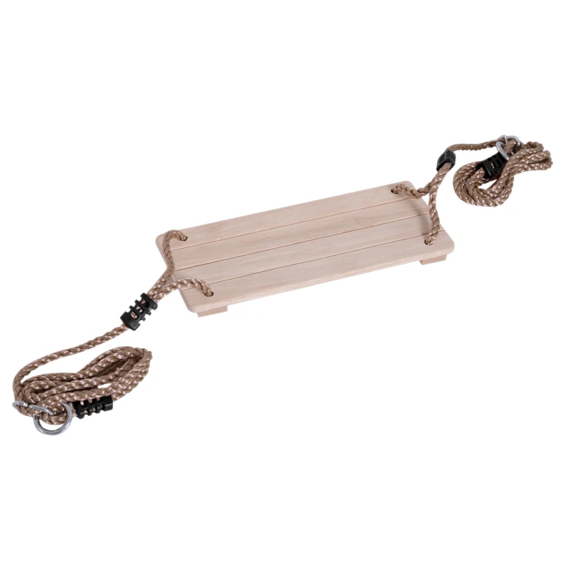 HOMCOM Baloiço infantil de Madeira com assento de corda 40x16cm para adultos e crianças
