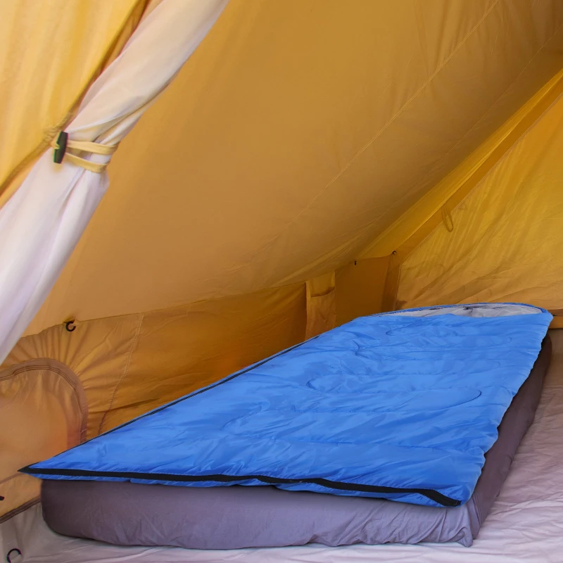 Outsunny Saco de dormir para acampamento 1 lugar 210x75 cm Azul
