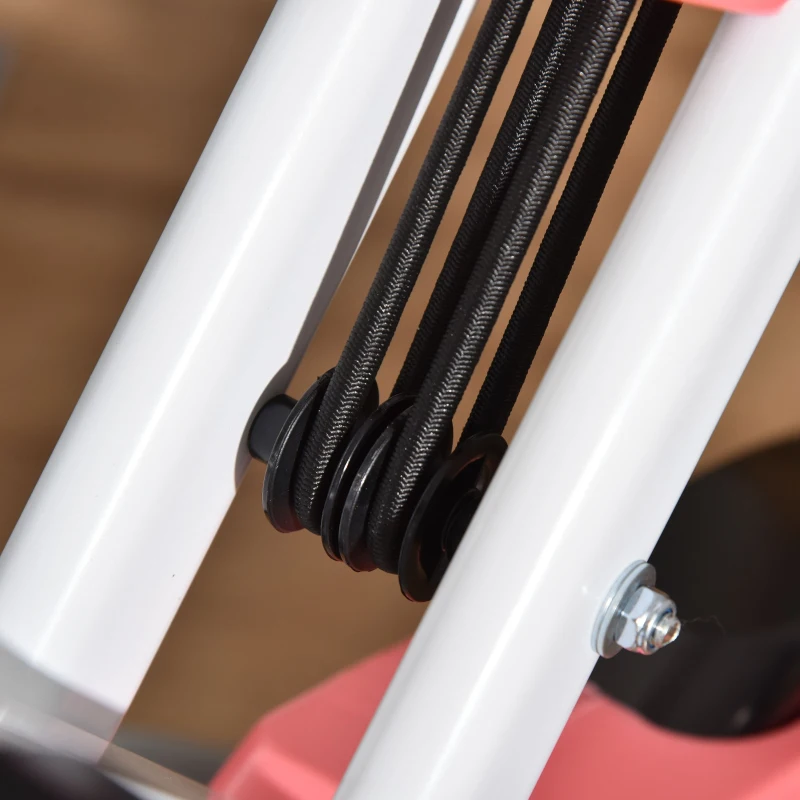 HOMCOM Bicicleta Estática Dobrável com Altura e Resistência Ajustáveis com Tela LCD e Assento com Encosto 51x97x115 cm Rosa