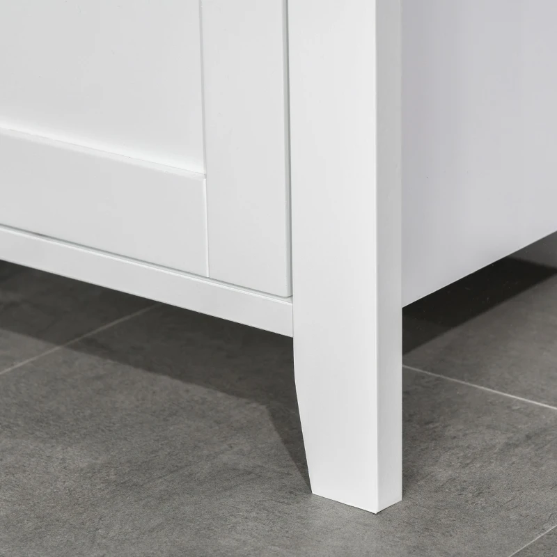 Kleankin Armário de banheiro alto com 3 prateleiras abertas  armário de porta prateleira ajustável  máx. 40kg 35x30x170 cm Branco