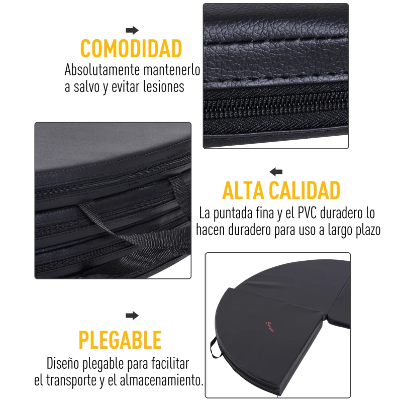 HOMCOM Esteira de Dança de Poste Esteira de Almofada Esteira da Dança Na Barra de Formação de Dobramento da Segurança 5 cm Ф150x5