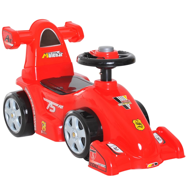 HOMCOM Carro Correpasillos Infantil Carro sem pedais para bebê Brinquedo andador Estilo de corrida com buzina   70.2x32.5x41cm