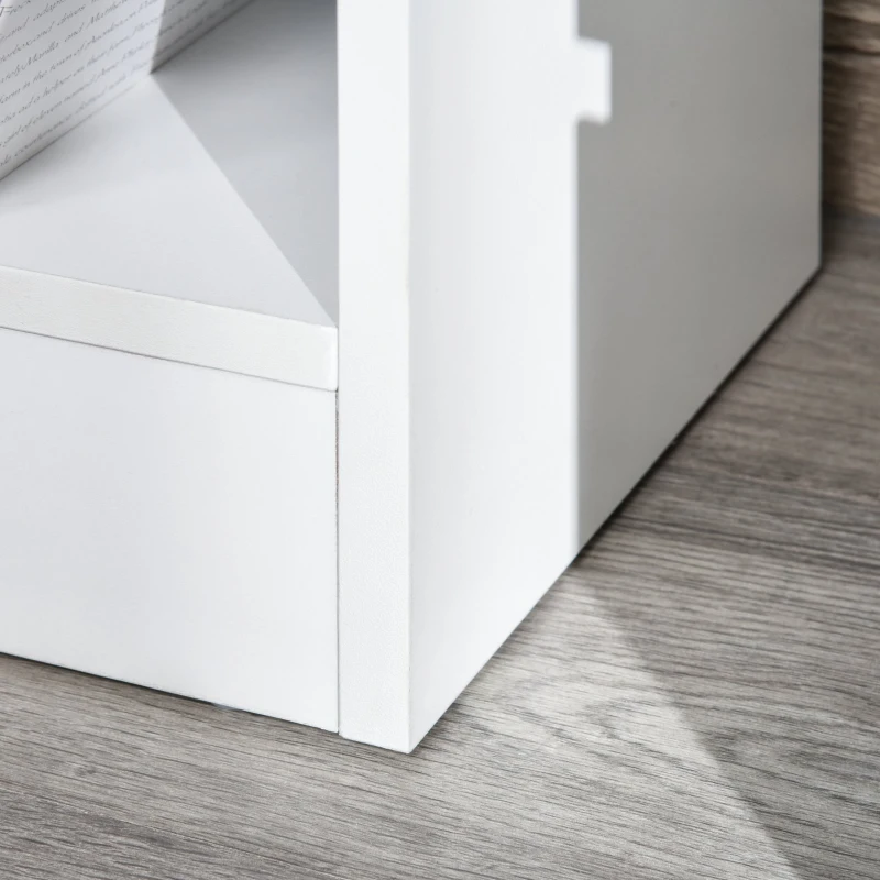 HOMCOM Estante de 4 níveis com 10 compartimentos Prateleiras de armazenamento multiuso 100x23,8x140 cm Branco