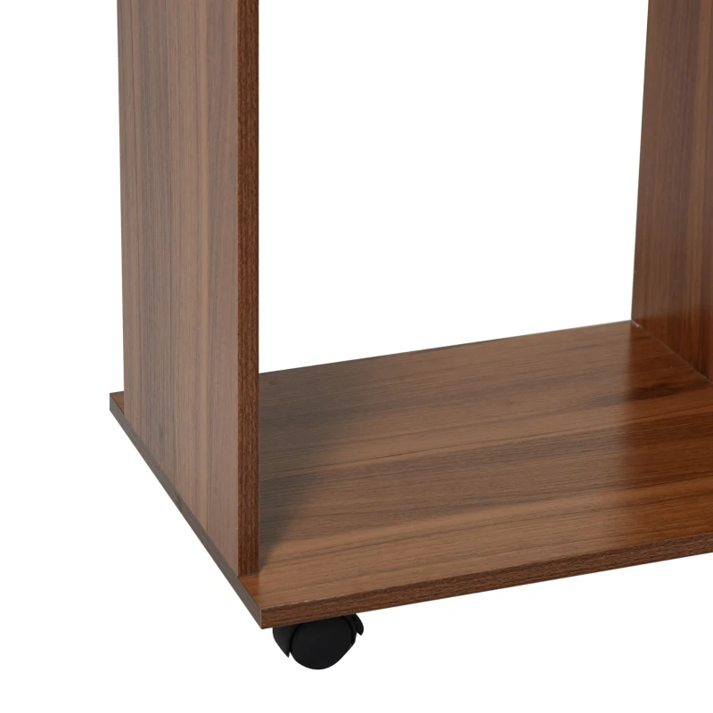 HOMCOM Armário aberto para Pendurar e Guardar Roupa tipo Guarda-roupa com Rodinhas - Madeira - Cor: Castanho - 120 x 40 x 128 cm