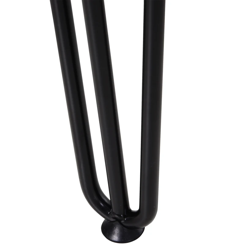 HOMCOM Pernas de mesa tipo pernas de garfo de 4 peças 3 hastes Pés de aço resistentes para móveis com protetores pretos Acessórios incluídos 12x12x71cm