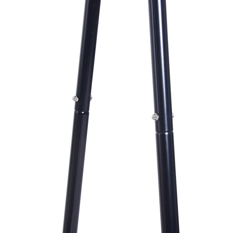 HOMCOM Cabide de Metal Cabide de Roupas Cabide com Barra Superior e 2 Prateleiras de Aço 100x46x148cm