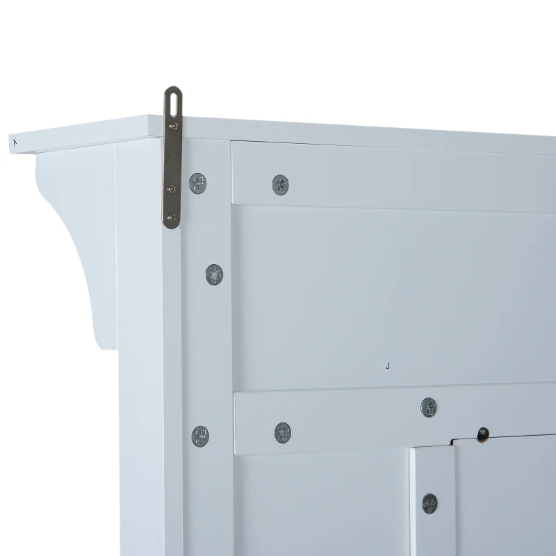 HOMCOM Conjunto de Móveis de Entrada Recebedor Corredor Kit 3 Peças Cabide Espelho Banco Sapateira com Prateleiras 80x40x170cm Madeira