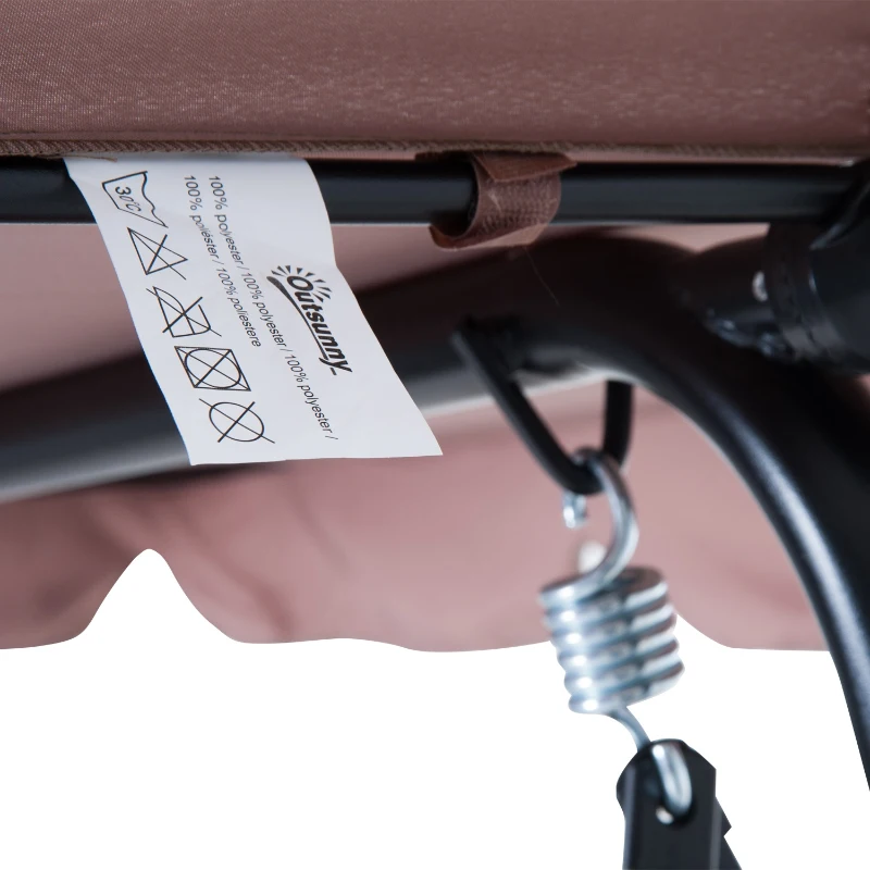 Outsunny Baloiço de Jardim de 3 Lugares Baloiço com Teto Ajustável em Ângulo para Terraço Balcão Carga Máxima 200kg Aço 172x110x153cm Marrom