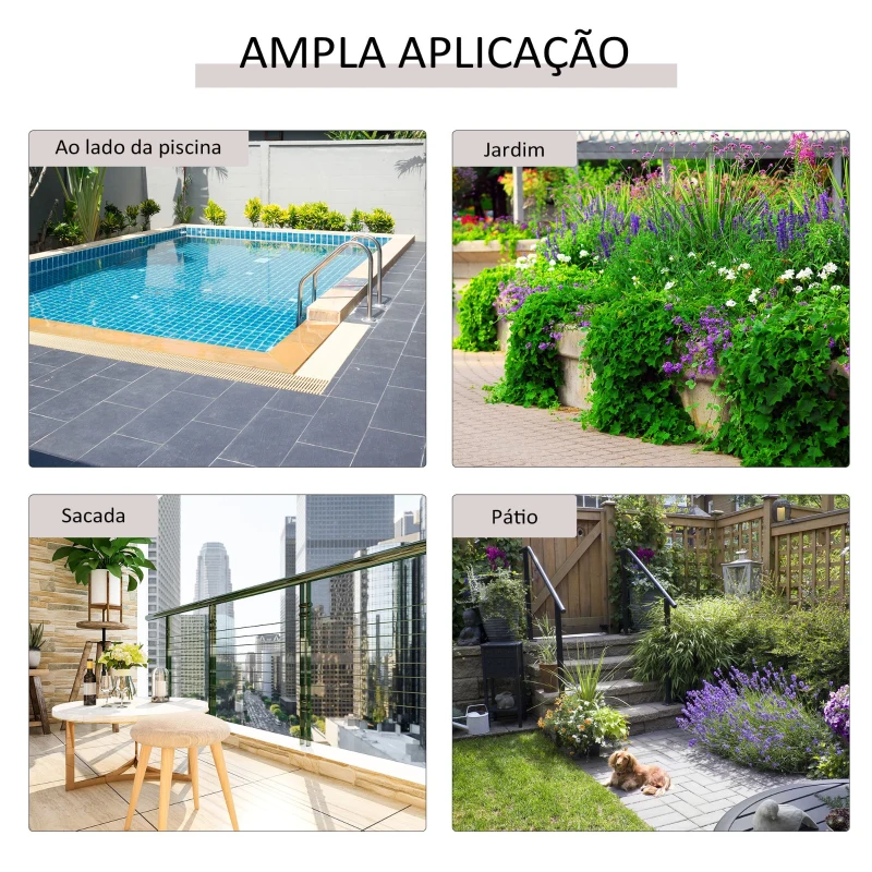 Outsunny Mesa de Jardim em Vime Sintético Mesa Dobrável com Pés Cruzados e Estrutura de Aço para Pátio Varanda 40x40x40 cm Marróm