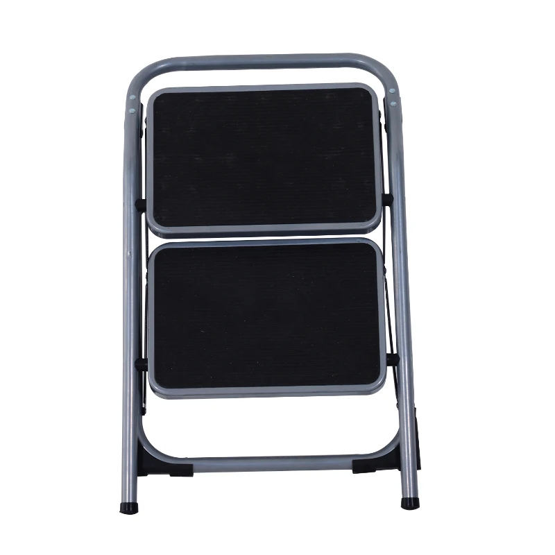 HOMCOM Escada de aço dobrável base antiderrapante 68x47x48 cm
