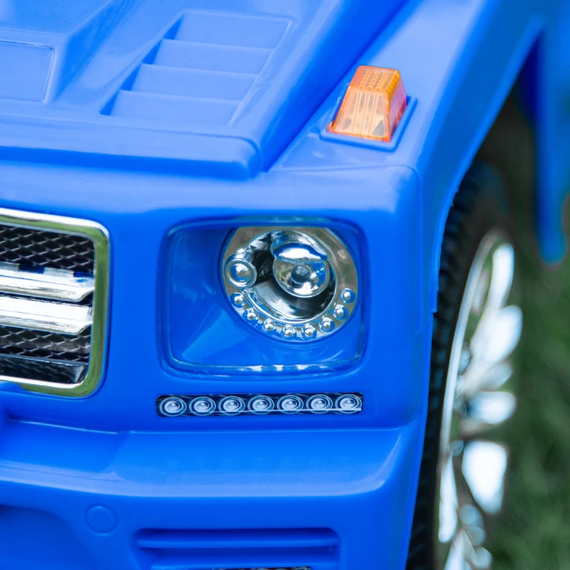 HOMCOM Carro Andador para Bebé de 18-36 Meses Carro sem Pedais com Faróis Música Buzina Compartimento de Armazenamento e Encosto Alto 68x30,5x41,5cm Azul
