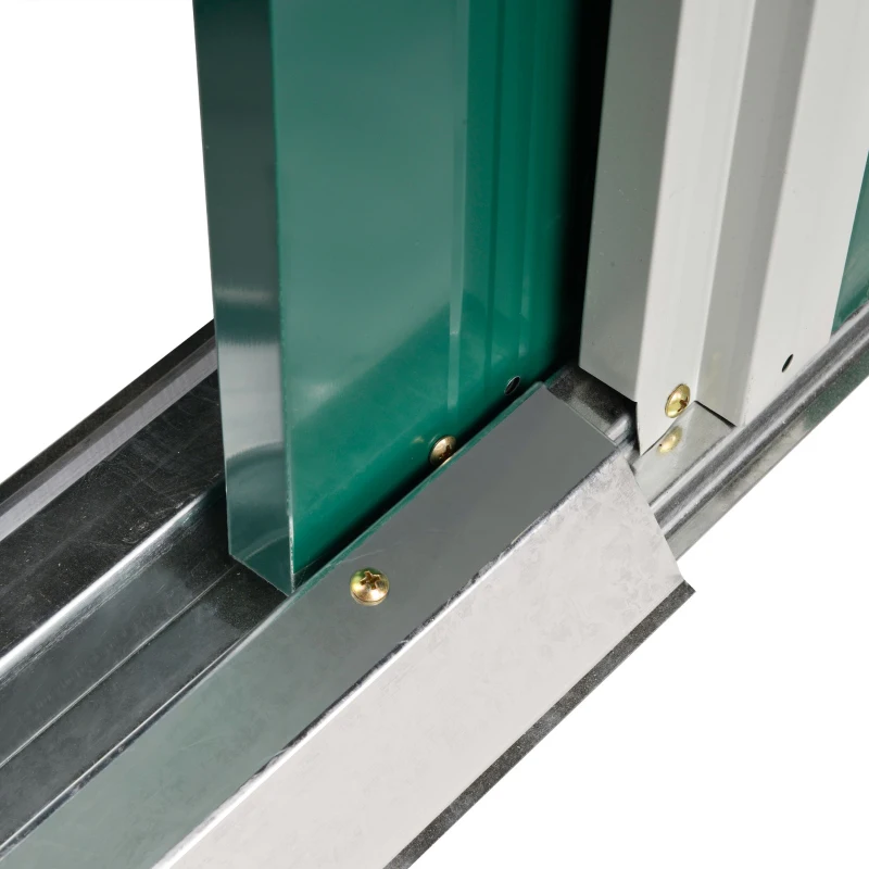 Outsunny Galpão de jardim 2,2 m² Galpão de armazenamento de ferramentas de aço galvanizado com porta deslizante 194x110x184 cm Verde