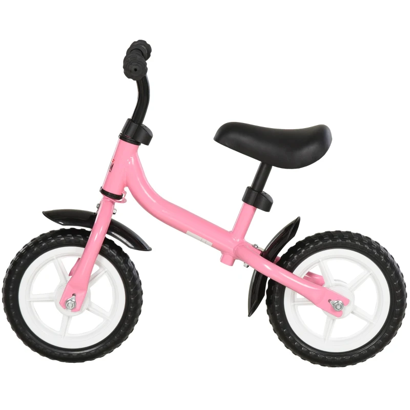 HOMCOM Bicicleta sem Pedais Infantil Altura Ajustável para Principiantes acima de 3 Anos com Rodas com Relevo Bicicleta de Equilíbrio 71x32x56cm Rosa