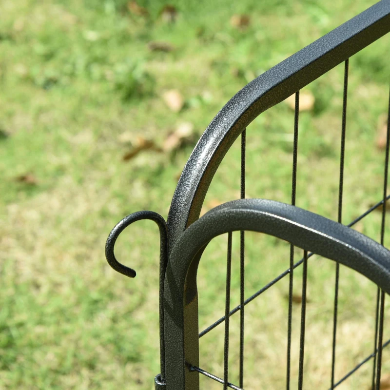 PawHut Parque para animais de estimação com 8 Varas Dobrável com Porta e Dupla Trava 79x100cm Preto