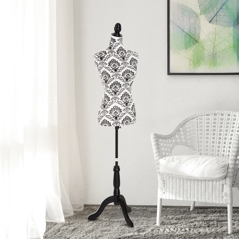 HomCom® Busto de Senhora Manequim Feminino de Costura para Modistas Exposição Altura Ajustável a 130-168cm