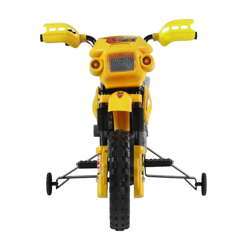 HOMCOM Mota Elétrica Infantil para crianças acima de 3 anos com Bateria recarregável 6V e Rodinhas de Apoio 102x53x66 cm Amarelo