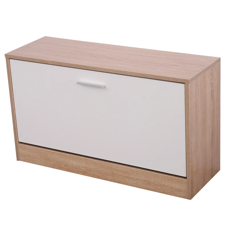 HOMCOM Móvel Cabide de Entrada de 3 Peças Armário de Entrada com Cabide Espelho e Sapateira 80x27x46,5cm Madeira e Branco