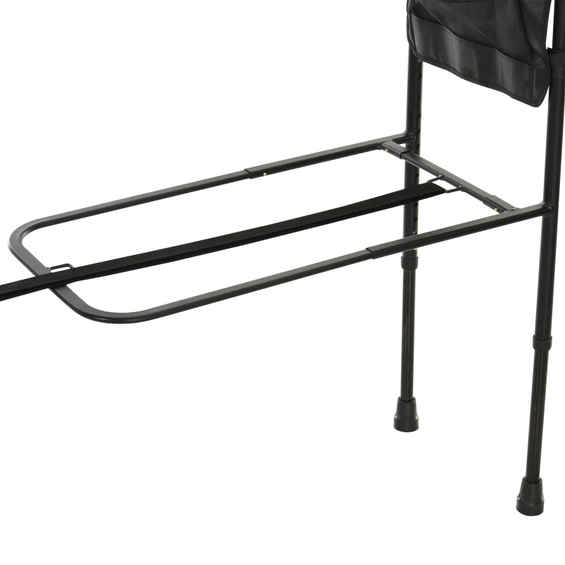 HOMCOM Corrimão da cama para deitar e levantar pega da cama de altura ajustável com alça de fivela e bolso 72x36x86-110,5 cm preto