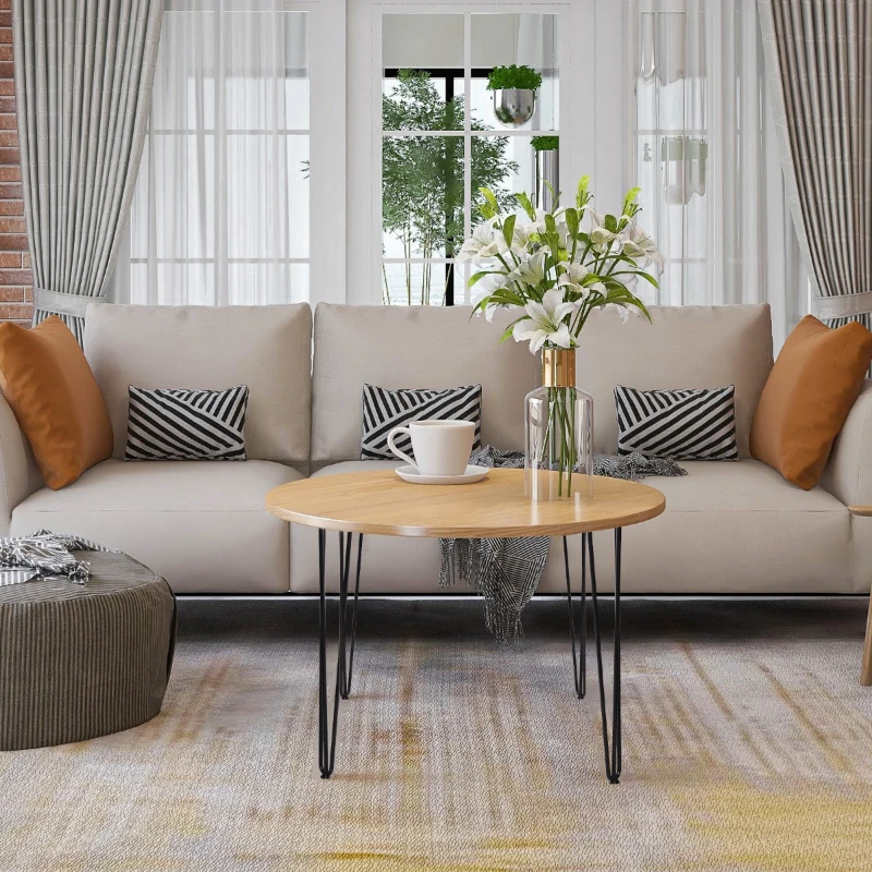 HOMCOM Pernas de mesa tipo pernas de garfo de 4 peças 3 hastes Pés de aço resistentes para móveis com protetores pretos Acessórios incluídos 12x12x71cm