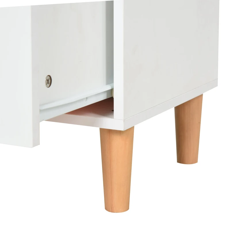 HOMCOM Estante Infantil de madeira com 4 prateleiras 1 gaveta compacta 50x30x142 cm Branco