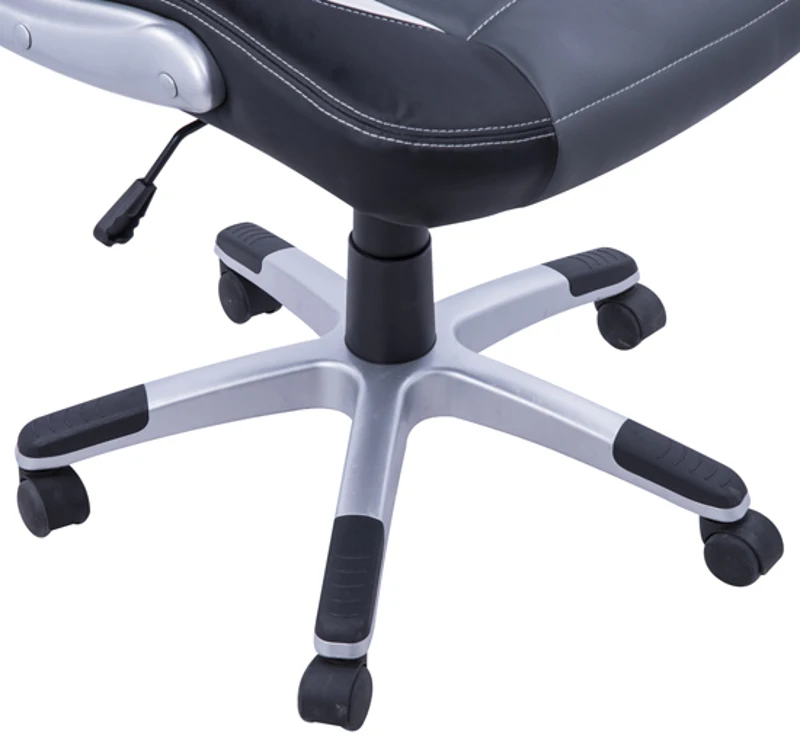 HomCom Cadeira de Escritório Executiva Desportiva tipo Racing- Cor: preto, cinzento, branco