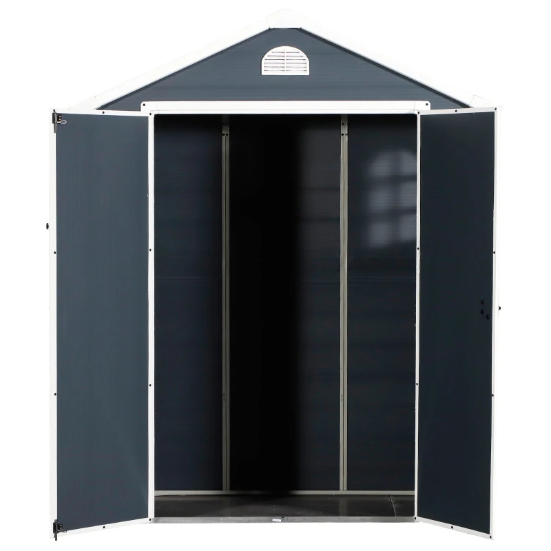 Outsunny Abrigo de jardim Porta dupla grelha de Ventilação Janela 190x104x226cm