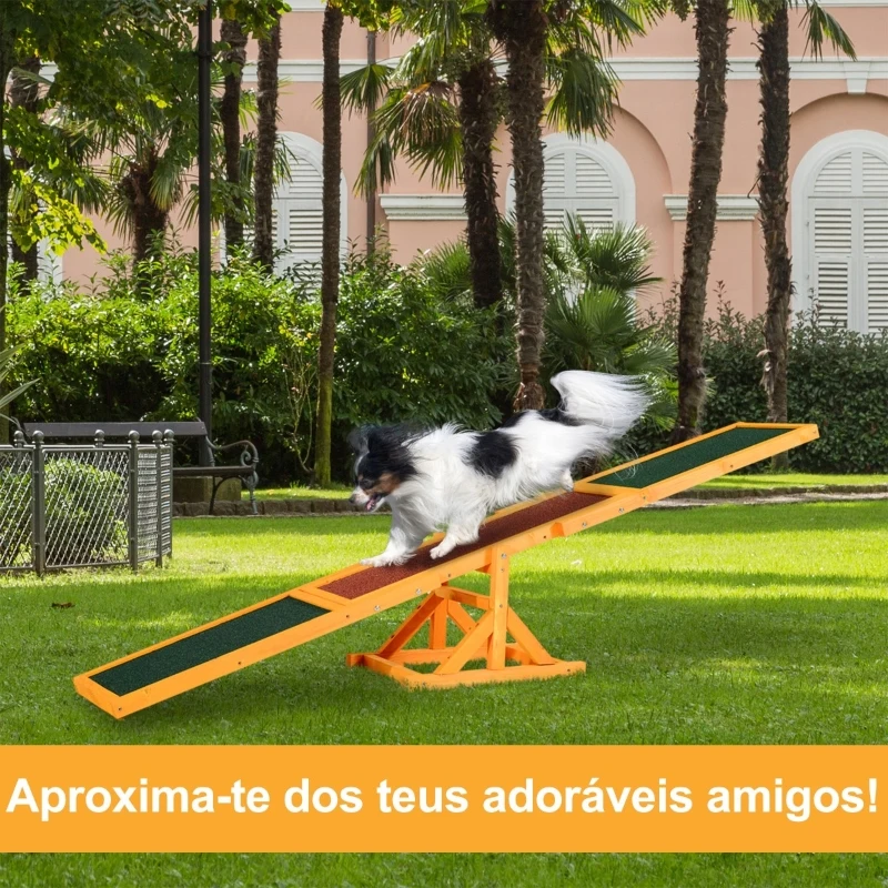 Pawhut Rampa Agility para Cães Rampa de Treinamento para Animais de Estimação Antiderrapante Máx. 50Kg 180x30x30 cm Multicor
