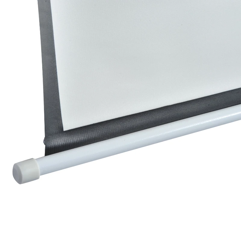 HOMCOM Tela de Projeção Elétrica Portátil Universal 84" 4:3 com Controlo Remoto Suspensa na Parede 171x130 cm Branco