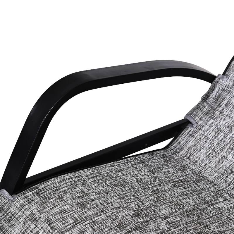 Outsunny Espreguiçadeira de balanço com encosto e apoio para pés Ajustável 69x64x108 cm cinza