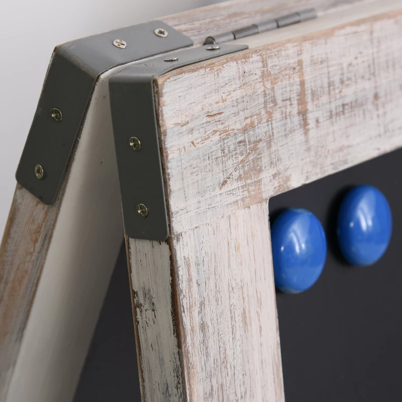 Vinsetto Painel publicitario Magnético Dobrável com Dupla Face cavalete de Madeira com Apagador 2 Imás e 5 Gizes 51x58x98,5cm Preto e Madeira