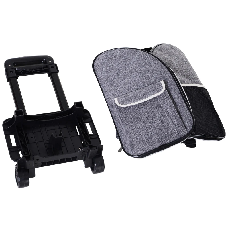 PawHut Transportadora Carrinho Cão 2 em 1  35x25x45cm Animais de estimação Cachorro Gato