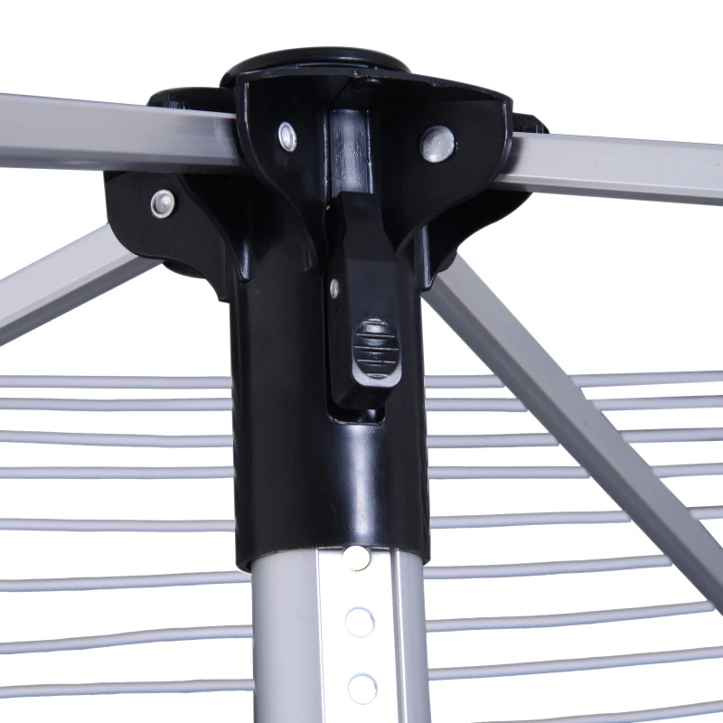 HOMCOM Estendal de Roupa Dobrável Altura Ajustável 4 Braços Giratório 50m  Alumínio