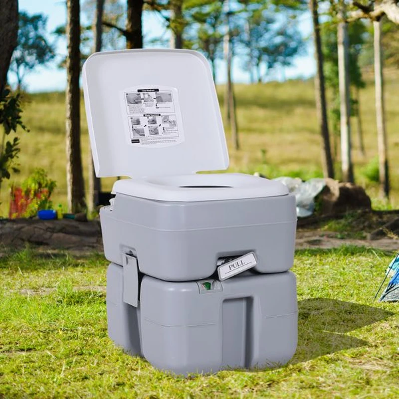 HOMCOM Vaso sanitário móvel portátil  de  20L com tampa  41.5x36.5x42cm