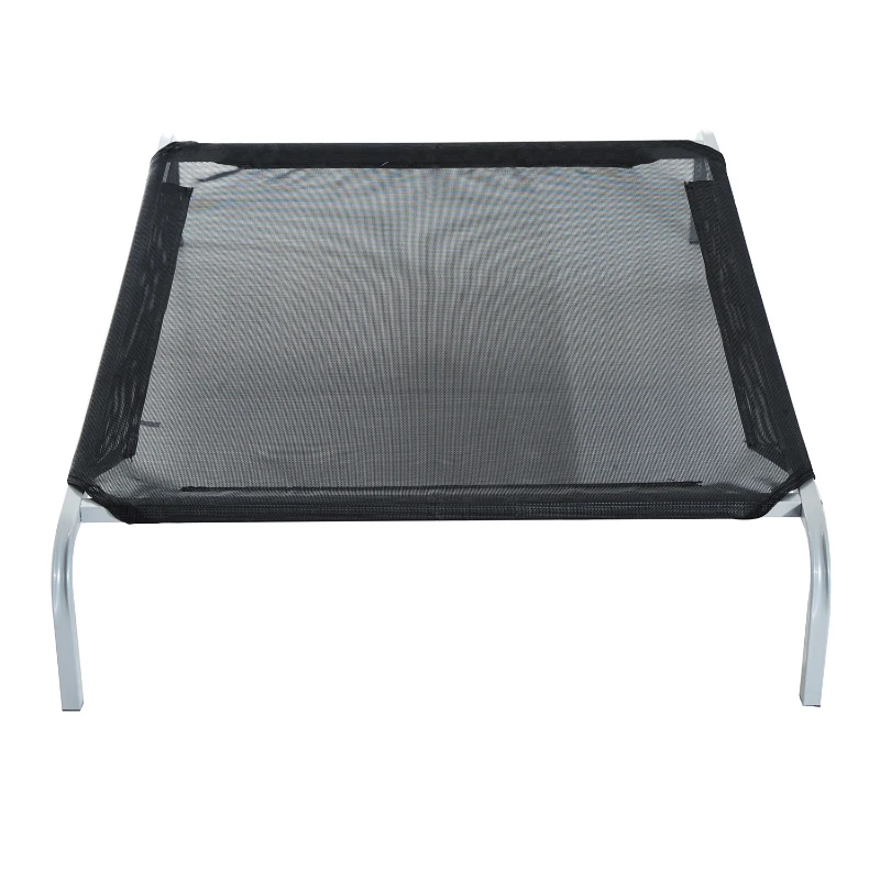 PawHut Cama Elevada para Animais de Estimação Cama para Cães e Gatos Desmontável Tecido Textilene Exterior Jardim Terraço 89x58x20cm Preto