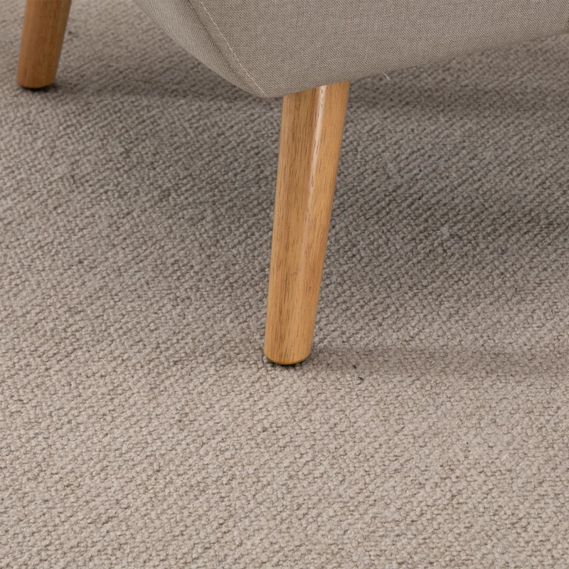 HOMCOM Poltrona individual Moderna com Pernas de Madeira Acolchoada Estilo Nórdico 71x62x78 cm bege