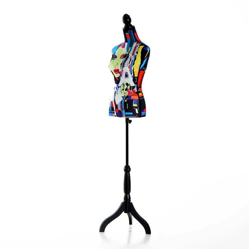 HomCom Manequim Femenino de Costura Busto de Senhora para Modistas Exibição Altura Ajustável a 130-168cm