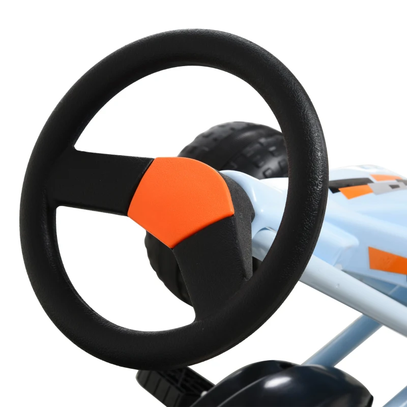 HOMCOM Go kart de pedais para crianças acima de 3 anos com freio assento ajustável max. 35 kg 97x66x59cm Azul