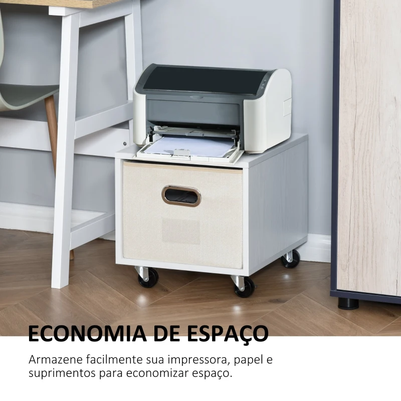 Vinsetto Gaveta móvel com caixa de armazenamento de pano dobrável  36x40x35 cm Branco