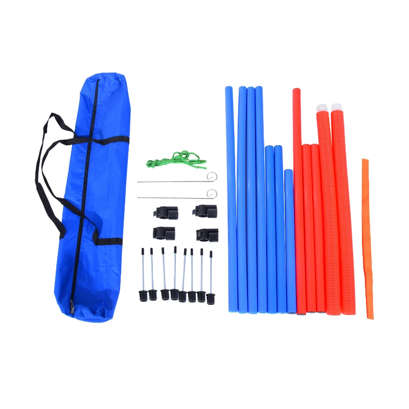 Kit de Treino Cães Agilidade Salto Polo Túnel Equipamento Azul Vermelho NUE