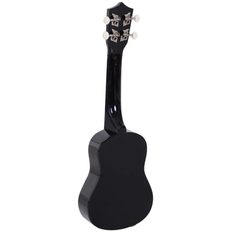 HOMCOM Ukelele de 21 Polegada para Iniciantes com Cordas de Nylon 53X17,5X6,2 cm Preto