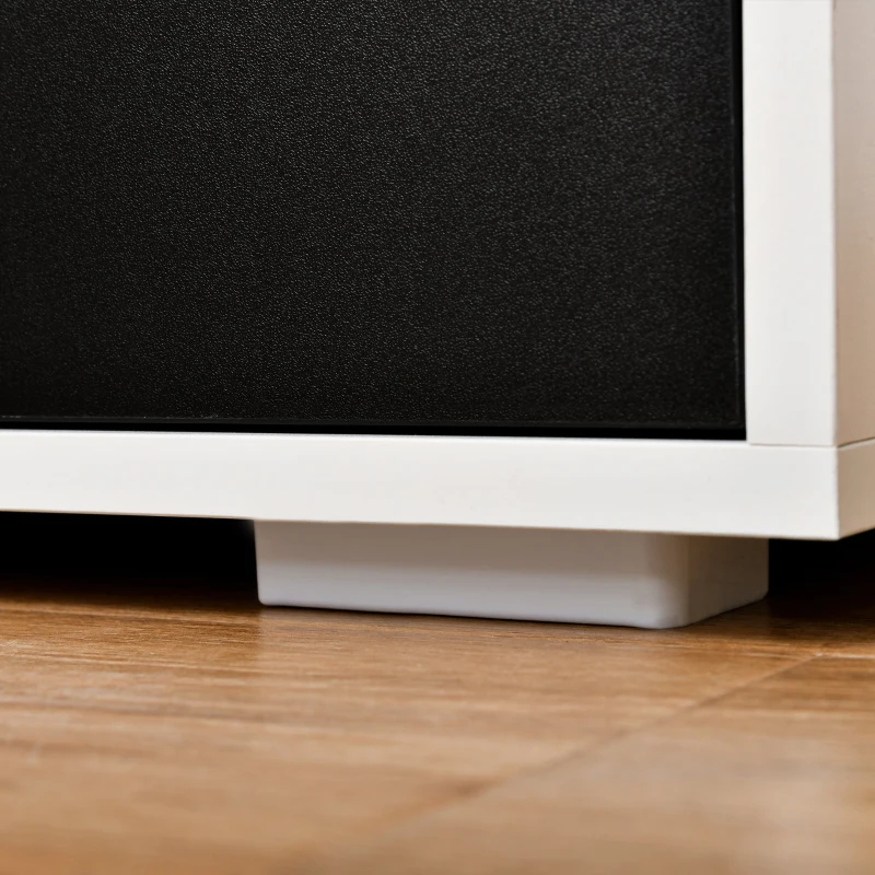 HOMCOM Móvel de TV para Televisores de até 60" Móvel de Sala de Estar Moderno com 2 Gavetas e Compartimento Aberto 140x30x32cm Branco e Preto