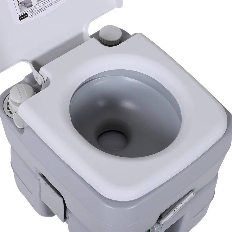 HOMCOM Vaso sanitário móvel portátil  de  20L com tampa  41.5x36.5x42cm