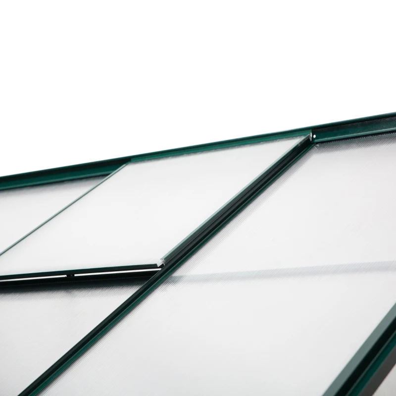 Outsunny Estufa de Policarbonato com Telhado Ajustável Resistente a UV para Jardinagem 192x125x221 cm Transparente e Verde