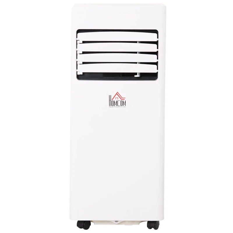 HOMCOM Ar Condicionado Portátil 7000BTU 3 em 1 Refrigerador Desumidificador e Ventoinha com Temporizador LED e Controlo Remoto Silencioso 30,5x32,8x67,8 cm Branco