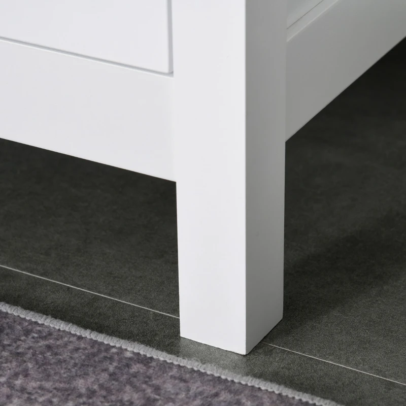 HOMCOM Aparador com 2 portas de vidro temperado Prateleira ajustável Armário multiuso  80x40x85,3 cm Branco