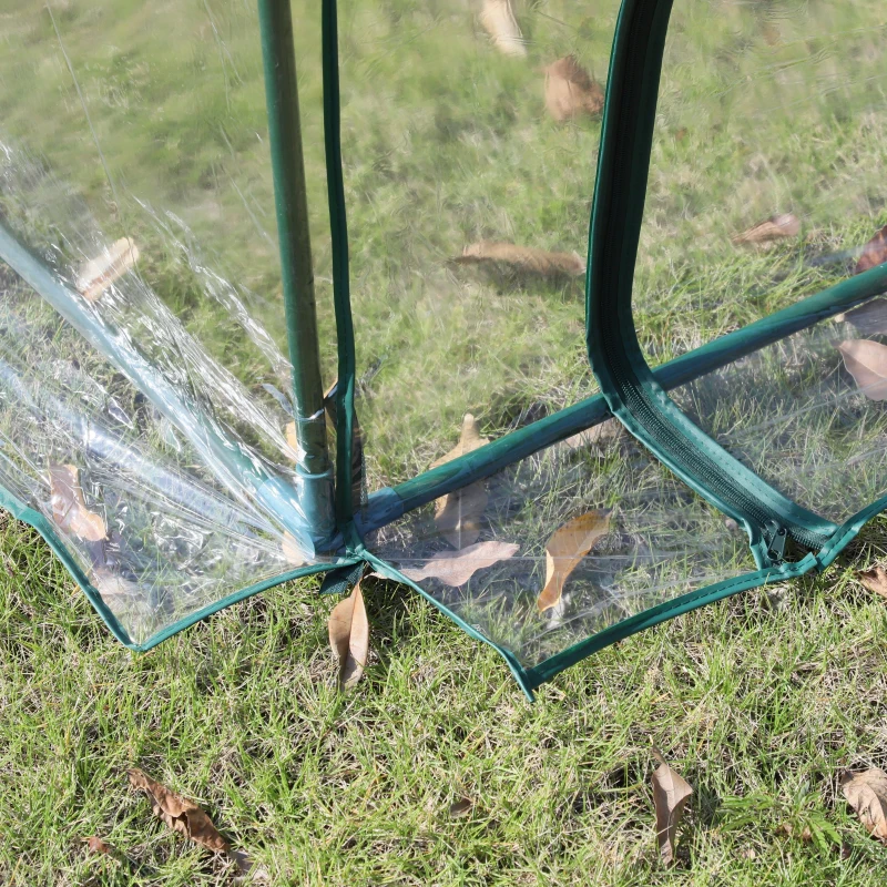 Outsunny Estufa para Jardim, Terraço Cultivo de Plantas com Semente de Estufa de Jardim Caseiro, tipo Túnel, Moldura de Aço e PVC 395x100x80 cm