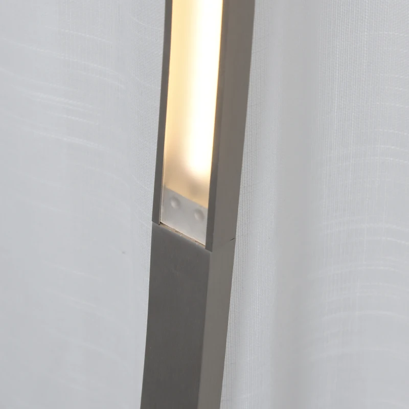 HOMCOM Luminária de piso com luz LED amarela Base de metal  Pedal interruptor Design elegante Potência máx. 18 W 50x23x149cm Prata