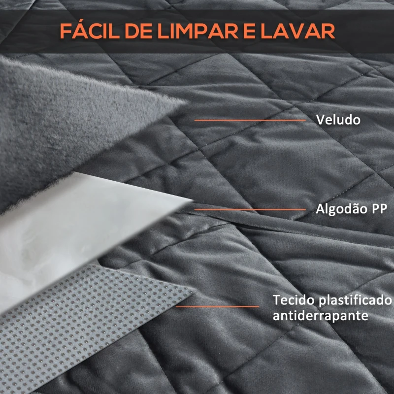PawHut Coberta Protetora para Animais de Estimação Antiderrapante e Aberturas para Cinto de Segurança Fácil de Instalar e Limpar para carro 160x145cm Cinza