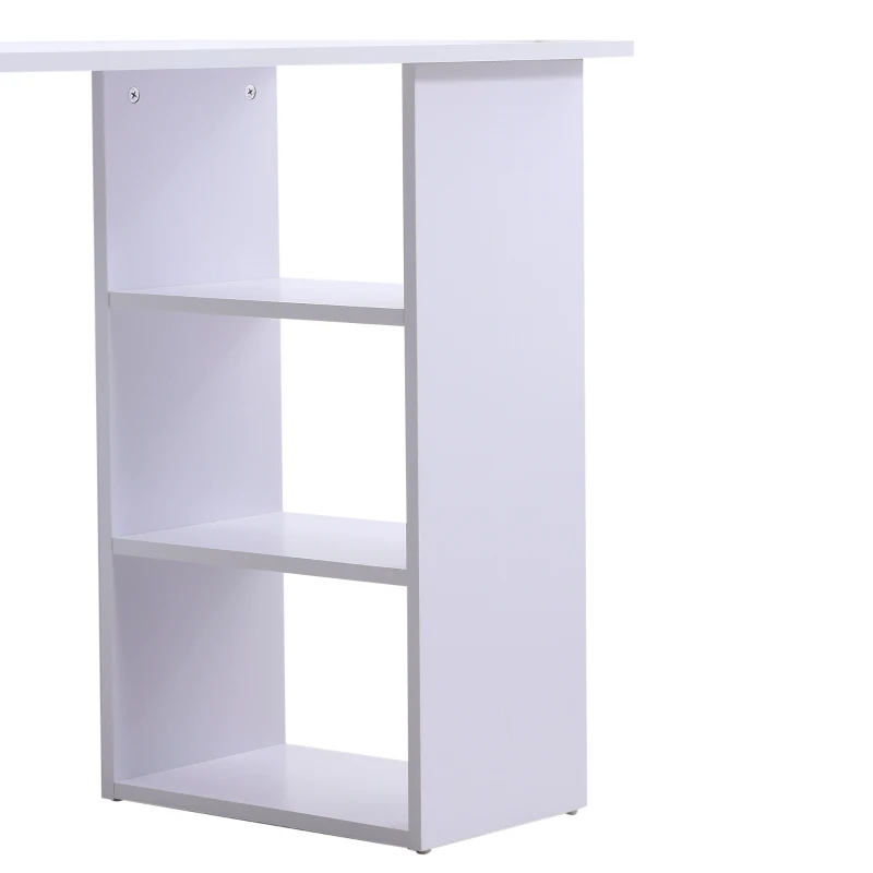 HOMCOM Mesa de Computador de Mesa para Casa Escritório 3 Gavetas 3 Prateleiras Móveis de Escritório 120x49x72 cm