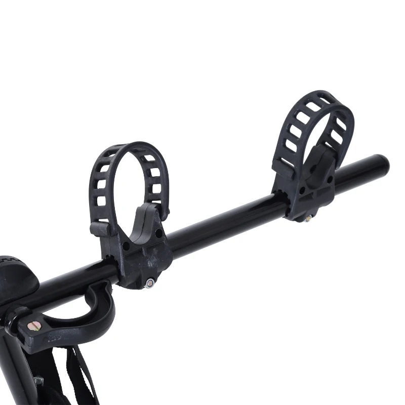 HOMCOM Suporte de bicicleta para bagageira dobrável com tiras de segurança Suporte para 2 bicicletas de até 70kg 75x50x10cm